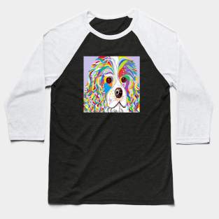 Colorful Cavalier King Baseball T-Shirt